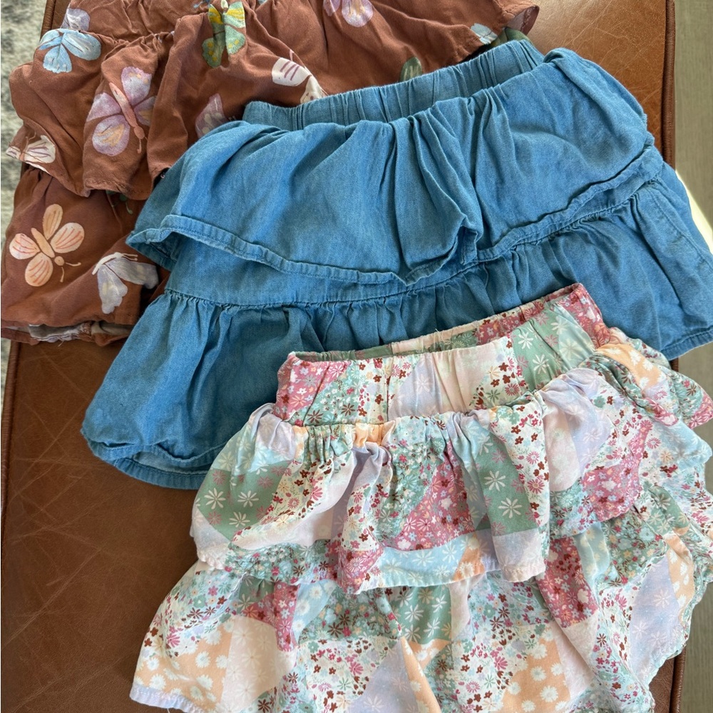 Garanimals Toddler Skirt Bundle - 2T - Brown, Denim Blue, Patchwork Flower